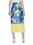 Back View - Click To Enlarge - DRIES VAN NOTEN - Sheer floral print overlay stripe skirt