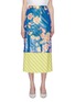 Main View - Click To Enlarge - DRIES VAN NOTEN - Sheer floral print overlay stripe skirt