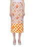 Main View - Click To Enlarge - DRIES VAN NOTEN - Sheer floral print overlay checkerboard skirt