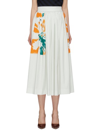 Main View - Click To Enlarge - DRIES VAN NOTEN - Floral print panel pleated skirt