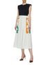 Figure View - Click To Enlarge - DRIES VAN NOTEN - Floral print panel pleated skirt