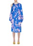 Main View - Click To Enlarge - DRIES VAN NOTEN - Drawstring asymmetric cold shoulder floral print dress