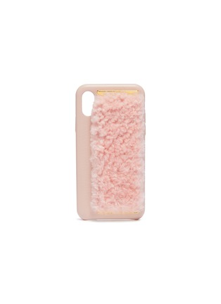 Main View - Click To Enlarge - CHAOS - Shearling hand hug leather iPhone X/XS case – Pink