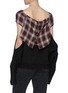 Back View - Click To Enlarge - GROUND ZERO - Tie front cutout sleeve patchwork sweatshirt