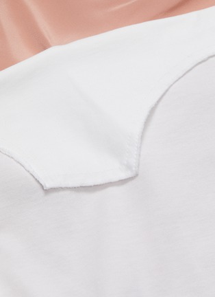  - GROUND ZERO - Silk camisole panel cold shoulder long sleeve T-shirt
