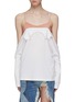 Main View - Click To Enlarge - GROUND ZERO - Silk camisole panel cold shoulder long sleeve T-shirt