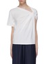 Main View - Click To Enlarge - GROUND ZERO - Twist front asymmetric T-shirt