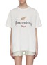 Main View - Click To Enlarge - GROUND ZERO - 'Descending Angel' slogan embroidered T-shirt