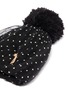 Detail View - Click To Enlarge - VENNA - Detachable pin dot tulle overlay pompom knit beanie
