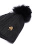 Detail View - Click To Enlarge - VENNA - Glass crystal star veil beanie