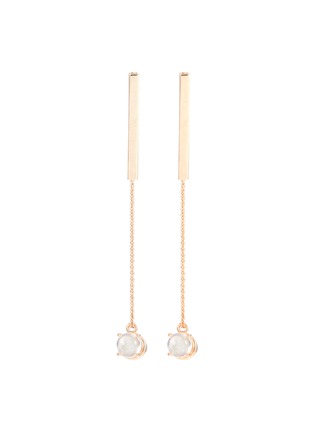 Main View - Click To Enlarge - OLIVIA YAO - 'Moonstone Reflection' chain bar drop earrings
