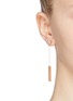 Figure View - Click To Enlarge - OLIVIA YAO - 'Moonstone Reflection' chain bar drop earrings