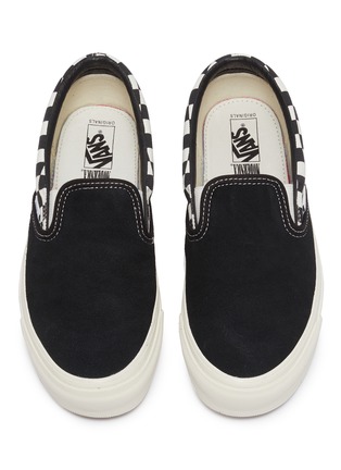 Detail View - Click To Enlarge - VANS - 'OG Classic' checkerboard canvas panel suede skate slip-ons