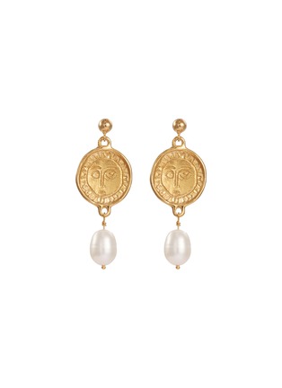 Main View - Click To Enlarge - HOLLY RYAN - 'Picasso' face plate pearl drop earrings