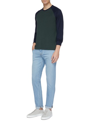 Figure View - Click To Enlarge - JAMES PERSE - Colourblock knit long sleeve raglan T-shirt
