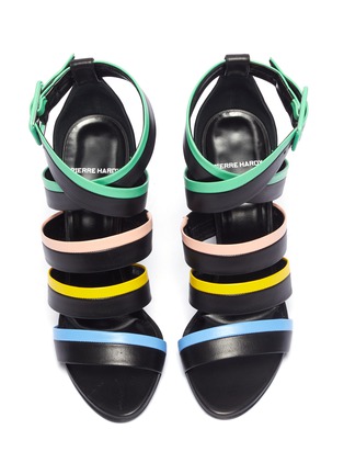 Detail View - Click To Enlarge - PIERRE HARDY - 'Alpha' colourblock strappy leather sandals