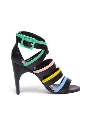 Main View - Click To Enlarge - PIERRE HARDY - 'Alpha' colourblock strappy leather sandals