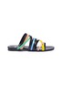 Main View - Click To Enlarge - PIERRE HARDY - 'Alpha' colourblock strappy leather slide sandals