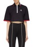 Main View - Click To Enlarge - FILA X 3.1 PHILLIP LIM - Ruffle cuff cropped half-zip polo top