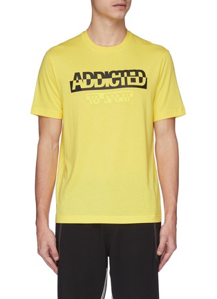 Main View - Click To Enlarge - BLACKBARRETT - 'Addicted To Sport' slogan print T-shirt