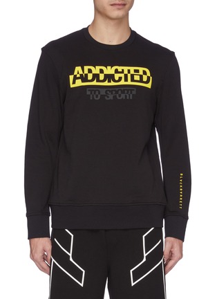 Main View - Click To Enlarge - BLACKBARRETT - 'Addicted To Sport' slogan print sweatshirt