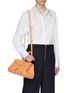 Front View - Click To Enlarge - DELVAUX - 'Brillant East West Rodéo Surpiqué' contrast topstitching leather satchel
