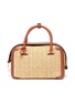 Main View - Click To Enlarge - DELVAUX - 'Cool Box MM Bohème' leather trim woven raffia bag