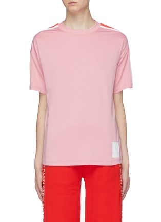 Main View - Click To Enlarge - CALVIN KLEIN PERFORMANCE - Stripe sleeve T-shirt