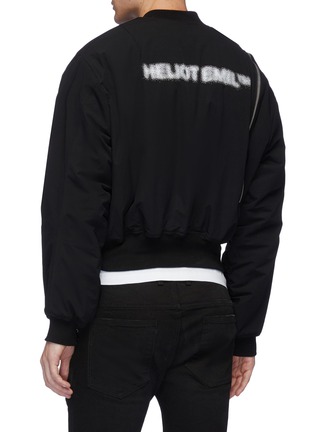 Back View - Click To Enlarge - HELIOT EMIL - Blur logo print zip bomber jacket
