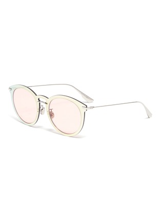 Main View - Click To Enlarge - DIOR - 'Dior Ultimef' rimless mirror colourblock round sunglasses