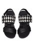 Detail View - Click To Enlarge - FIGS BY FIGUEROA - 'Figulous' houndstooth-effect panel leather slingback sandals