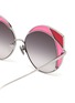 Detail View - Click To Enlarge - LINDA FARROW - 'Austin' contrast corner metal oversized cat eye sunglasses