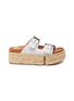 Main View - Click To Enlarge - CLERGERIE - 'Abby' buckled leather espadrille flatform sandals