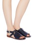Figure View - Click To Enlarge - CLERGERIE - 'Ada' ankle strap cutout leather sandals