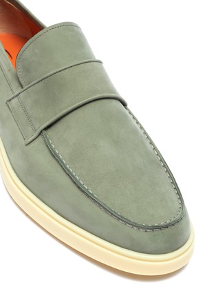 Detail View - Click To Enlarge - SANTONI - Nubuck leather penny loafers