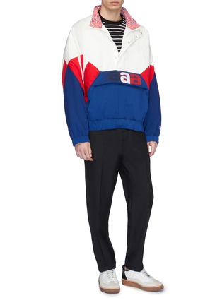 Figure View - Click To Enlarge - ALEXANDER WANG - Logo embroidered colourblock half-zip track top
