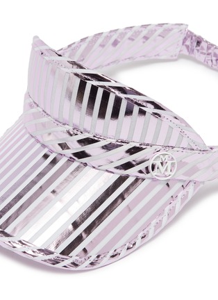 Detail View - Click To Enlarge - MAISON MICHEL - 'Norma' metallic stripe visor