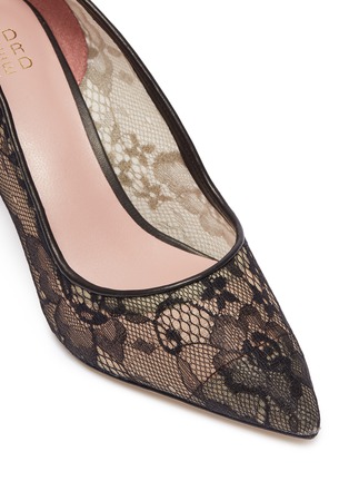 Detail View - Click To Enlarge - PEDDER RED - 'Sophia' floral guipure lace pumps