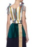 Back View - Click To Enlarge - MINKI - Bow tiered hem stripe silk cropped top