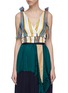 Main View - Click To Enlarge - MINKI - Bow tiered hem stripe silk cropped top