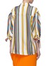 Back View - Click To Enlarge - MINKI - Bow cuff stripe silk shirt