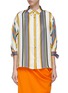 Main View - Click To Enlarge - MINKI - Bow cuff stripe silk shirt