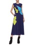 Figure View - Click To Enlarge - MINKI - Abstract colourblock panelled waist sleeveless dress