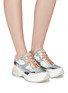 Figure View - Click To Enlarge - PEDDER RED - 'Maisie' chunky outsole patchwork reflective sneakers
