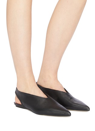 Figure View - Click To Enlarge - PEDDER RED - 'Dale' choked-up leather slingback flats