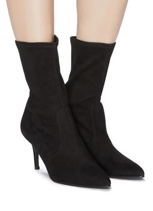 Figure View - Click To Enlarge - STUART WEITZMAN - 'Cling' stretch suede ankle boots