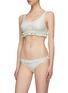Figure View - Click To Enlarge - LISA MARIE FERNANDEZ - 'Colby' button front ruffle trim seersucker bikini set