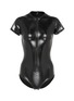 Main View - Click To Enlarge - LISA MARIE FERNANDEZ - 'Farrah' zip front PVC one-piece swimsuit