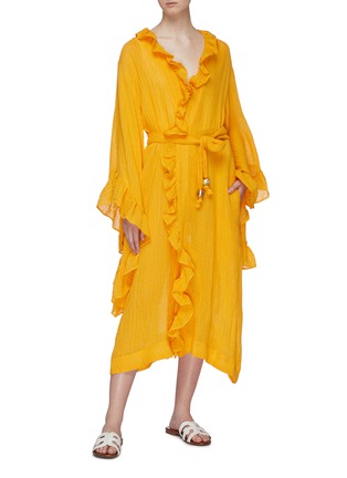 Figure View - Click To Enlarge - LISA MARIE FERNANDEZ - 'Anita' belted ruffle bell sleeve robe