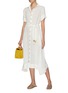 Figure View - Click To Enlarge - LISA MARIE FERNANDEZ - Bead belted linen blend shirt dress